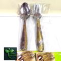 12-Piece Elegant Stainless Steel 6Tea & 6Fork Spoon Set for Kitchen & Dining, Multicolor Pattern.