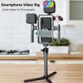 Universal Metal Phone Cage Smart Stabilizer w Handgrip Phone Holder for Iphone 15 14 13 Andriod Mic Led Light Filmmaking Video.