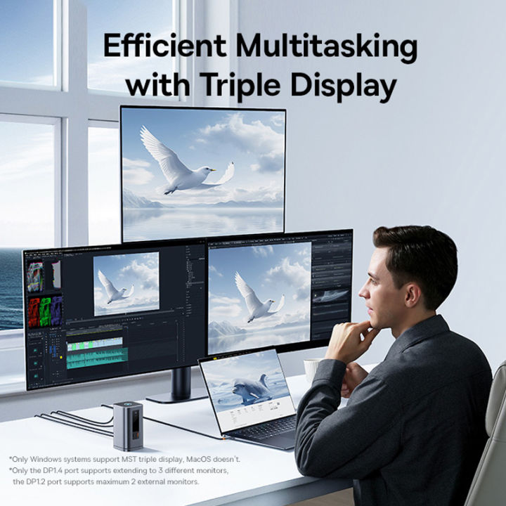 Baseus%20USB%20C%20Hub%20to%20DP%204K@60Hz%20HDMI%20DisplayPort%2011-IN-1%20Docking%20Station%20Triple%20Display%20RJ45%20PD%20100W%20For%20Window%20Mac%20USB%203.1%20HUB%20-%20Image%204