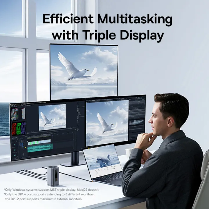 Baseus%20USB%20C%20Hub%20to%20DP%204K@60Hz%20HDMI%20DisplayPort%2011-IN-1%20Stacja%20dokuj%C4%85ca%20Potr%C3%B3jny%20wy%C5%9Bwietlacz%20RJ45%20PD%20100W%20Dla%20Window%20Mac%20USB%203.1%20HUB%20-%20Image%204