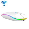 (Ready Now)C7002 2400DPI 4 Keys Colorful Luminous Wireless Mouse, Color: Dual-modes White. 
