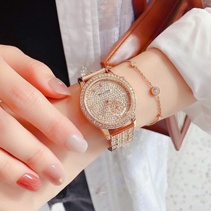 Foreign trade new women's watch full diamond rhinestone flower