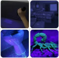Mini led UV flashes 365/395nm ultraviolet torch zoomable violet light pet urine stains detector 28th hunting UV lamp. 