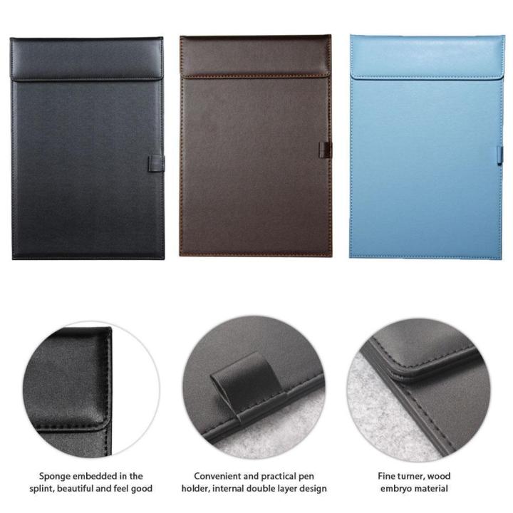 PU%20Leather%20Folder,%20A4%20Writing%20Board%20Office%20Meeting%20Conference%20Pad%20File%20Paper%20Clipboard%20With%20Pen%20Holder%20For%20Restaurant/Hotel/%20Hospital/Conference/Office%20Workers%20-%20Image%204
