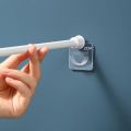 4pcs Strong Curtain Rod Bracket Holder Hooks For Wall Adhesive Bathroom Shower Rod Tension Retainer No Drilling Stick For Closet.