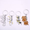 Cartoon Bichon Frise Dog Keychain Cute Animal Key Chain car Keyring Women Bag pendant Jewelry For Women. 