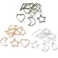 10pcs/Set Geometric Bezel Hollow Base Open UV Resin Crafts Blank Frame Charms Pendants DIY Earrings Necklace Jewelry Making. 