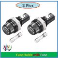 Screw Cap Fuse Holder 2pcs Panel Mount Case for Radio Glass Tube Fuses 5 x 20mm. 