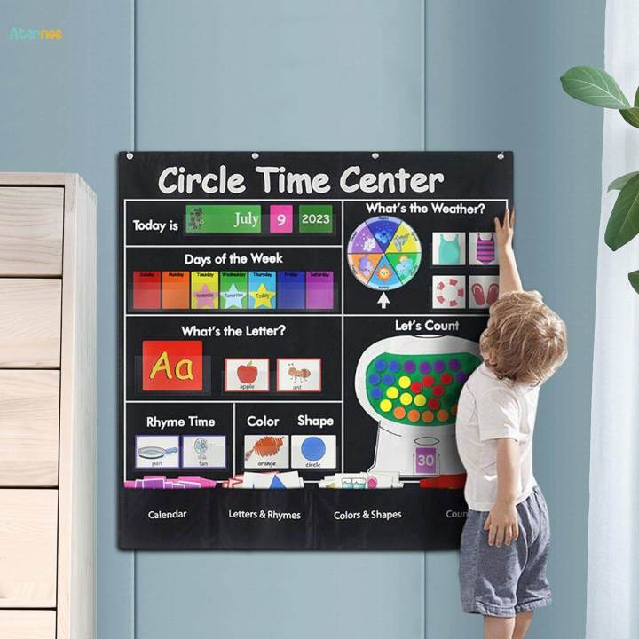 Circle%20Time%20Learning%20Center%20Pocket%20Chart%20Color%20Shape%20Counting%20Weather%20Learning%20Turnable%20for%20Teaching%20Aids%20Classroom%20Kindergarten%20Teachers%20-%20Image%203