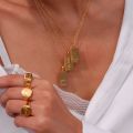 Fashion Jewelry Set Name Plate Necklace Custom Jewelry 18K Gold Plated Stainless Steel Necklace Ring Jewelry For Women.