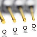 ZOROOM 4 Pcs 1.5 / 2.0 / 2.5 / 3.0 mm Hex Screwdriver Set Titanium Hex Wrench Tool Set for Multi-Axis FPV RC Tool.