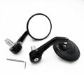 LI Universal Motorcycle Rearview Mirrors 360° Rotation Folding Bar End Side Mirrors For Street Bike Scooters.