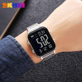 SKMEI Genuine Men's Electric Watch Life Waterproof Stainless Steel Watch Clock EL Luminous Countdown Double Time 2259. 