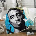 2pac Tupac Fleece Blanket Plush 3d Printed for s Sofa Sherpa Fleece Bedspread Wrap Throw Blanket style-6. 