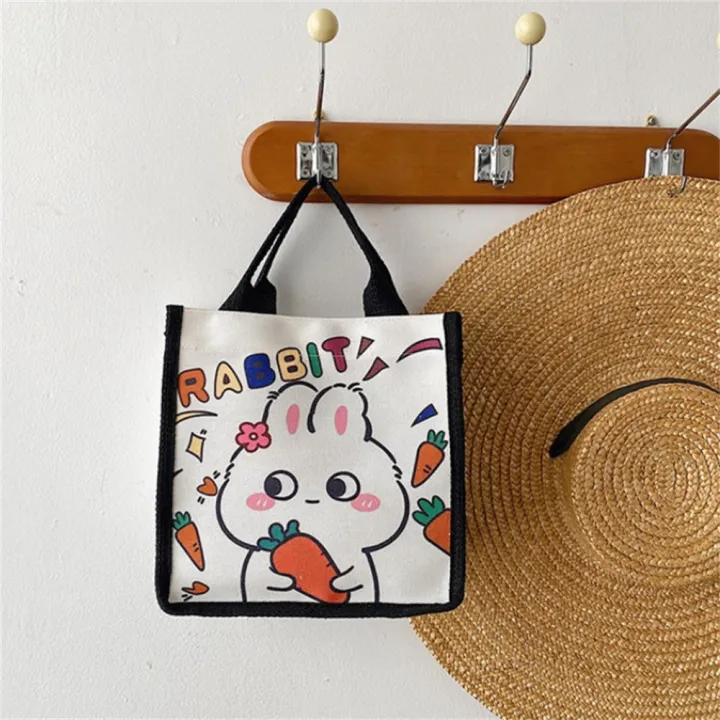 Lightweight%20Bunny%20Canvas%20Bag%20Eco-friendly%20Durable%20handles%20Canvas%20Cartoon%20Tote%20Bag%20Printed%20Design%20Cute%20Lunch%20Bag%20for%20Casual%20Outings%20School%20Accessory%20Female%20Students%20Lunch%20Storage%20Gift%20option%20-%20Image%206
