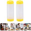 2 Plastic Squeeze Bottles Double-Headed Transparent Barbecue Sauce Bottle for Ketchup Seasoning Barbecue Sauce Seasoning. 