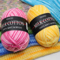 Three-strand multi-color gradient wool, milk cotton, hand-knitted, medium coarse color, baby wool, baby sweater, foreign trade line.