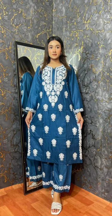 Lucknow%20Embroidery%20Work%20Readymade%202-pcs%20Short%20Kmeez%20%20Salwar%20Kameez%20For%20Women%20D-02%20-%20Image%204