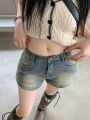 Retro Do the Old Cowboy Shorts Women's Summer Popular Hot Girl High Waist Slimming Slim Straight Hot Pants Women's Fashionins.
