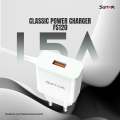 1.5A (7.5W) 5star Charger USB ports &Fixed Cable White -FS120.