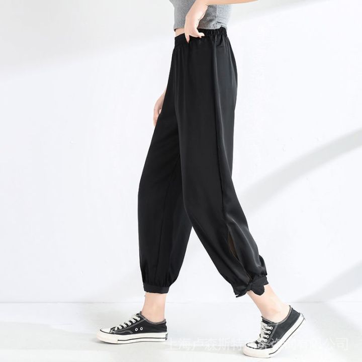 Ice%20Silk%20Bloomers%20Women's%20Chiffon%20Summer%20New%20Style%20Fat%20mm%20Women's%20Pants%20Draping%20Effect%20Loose%20Thin%20Ankle-Length%20Casual%20Pants%20-%20Image%205