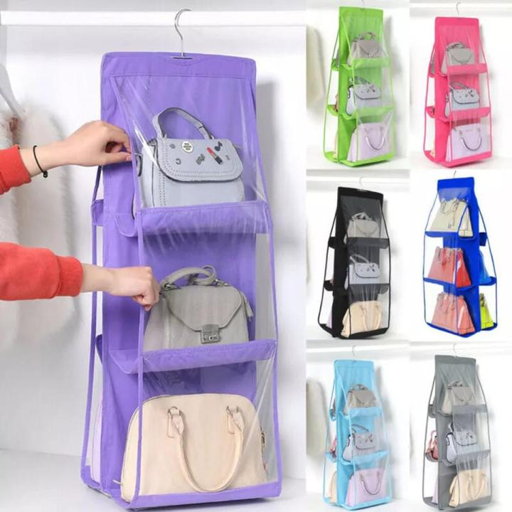 Pocket Foldable Hanging Bag Layers Folding Shelf Bag Purse