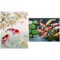Individual 2 set DIY 5D Full Diamond Painting Kit Diamond Art Kits Paint Diamonds Embroidery-Koi Fish & Water Koi. 