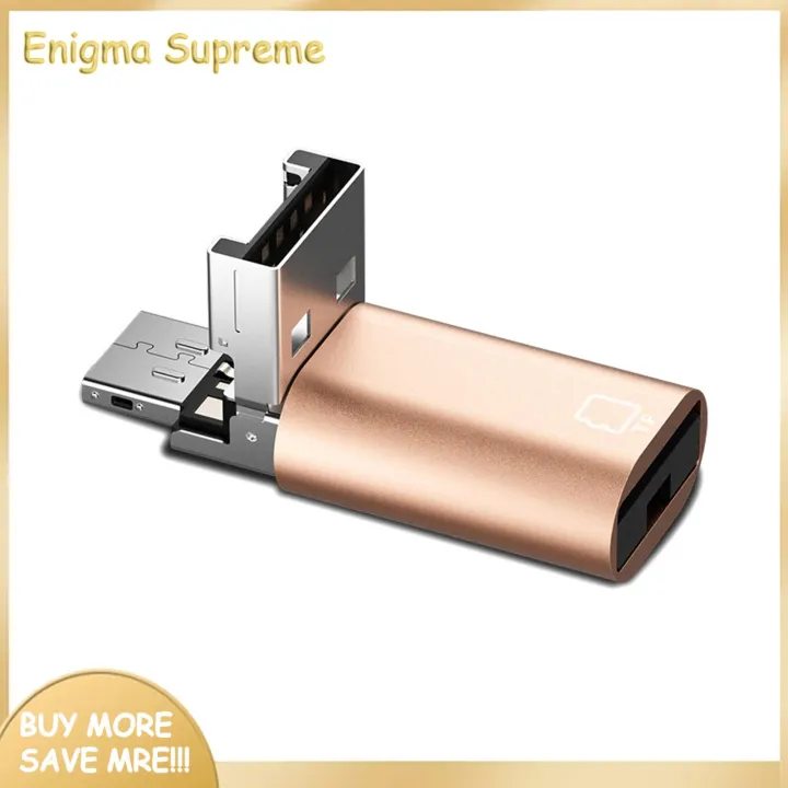 Enigma- Otg Card Reader High Speed 2-in-1 Sd Tf Memory Card Reader Plug Play Compact Size Universal Compatibility No Driver Needed Ideal for Usb-c Card Reader