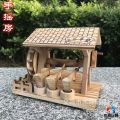 Wooden hand crank house grain harvest miniature farm tools exquisite home ornaments children's toys handicrafts wholesale. 