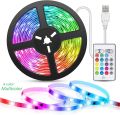 Smd 2835 Dc 12V Led Strip Light With Remote- 5 Meter Rgb Colour Fairy Lights For Ceiling Decoration - Rgb Led Strip Light. 