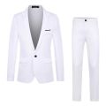 Men's Solid Color Suit Set Business Suit coat New And Fashion Slim Fit Dress Pants 2 Pieces Classic Blazers terno masculino.