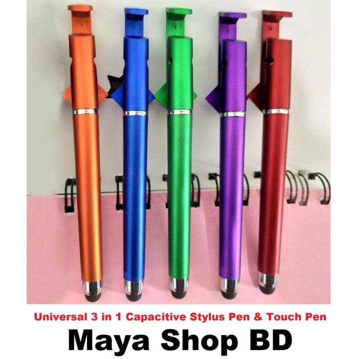 Universal in Capacitive Stylus Pen with Mobile Stand Holder