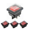 Rocker Switch 4 pin KCD4 - 16A 250V - Waterproof- Red Color - 1ps.