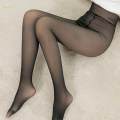 Fashion Women Winter Tights Opaque Warm Leggings High Waist 300G Fleece Lined Black Translucent.