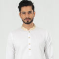 Masculine  Premium Semi Fit Panjabi - White. 