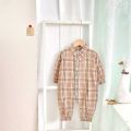 【original】 Fashion Plaid Baby Boy Bodysuit Long Sleeves Newborn Baby Clothing Cotton Infant Bodysuit for Boys 59cm（0-6m）. 