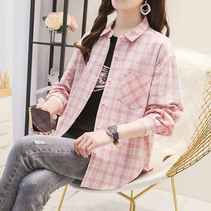 Cotton%20Plaid%20Long%20Sleeve%20Shirt%20Women's%20Spring%20and%20Summer%20Korean%20New%20Loose%20Top%20Outerwear%20Sun%20Protection%20Clothing%20Thin%20Shirt%20Coat%20-%20Image%207