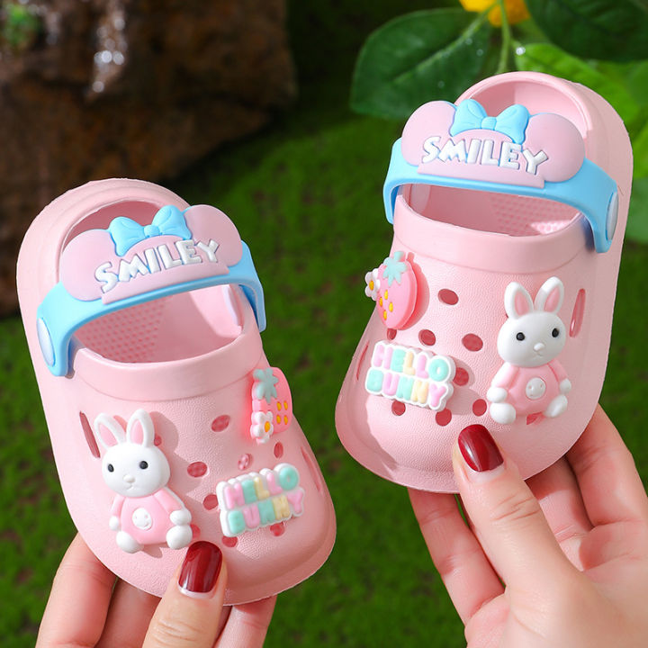 Children's Baotou Croc Shoes Summer Baby Indoor Girls Sandals Children's Soft Soled Infant Anti-Slip Slippers Cartoon MenSmartwatches
