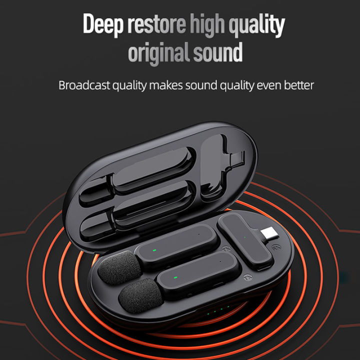 Original%20Wireless%20Lavalier%20Microphone%20For%20iPhone%2015%2014%2013%2012%20Android%20With%20Charger%20Box%20Portable%20Noise%20Reduction%20Video%20Record%20Mini%20-%20Image%202