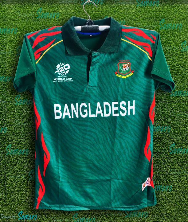 Bangladesh T20 World Cup Jersey - Short Sleeve Collar Polo Jersey For Men - Bangladesh Cricket Jersey 2024