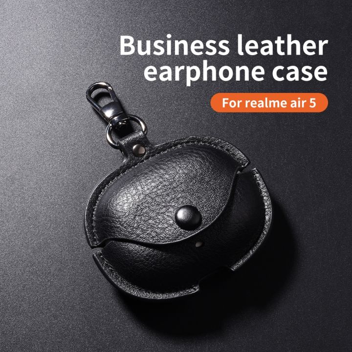 (New)%20For%20Realme%20Buds%20Air%205%20Pro%20Leather%20Earphone%20Protective%20Case%20with%20Hook%20-%20Image%208