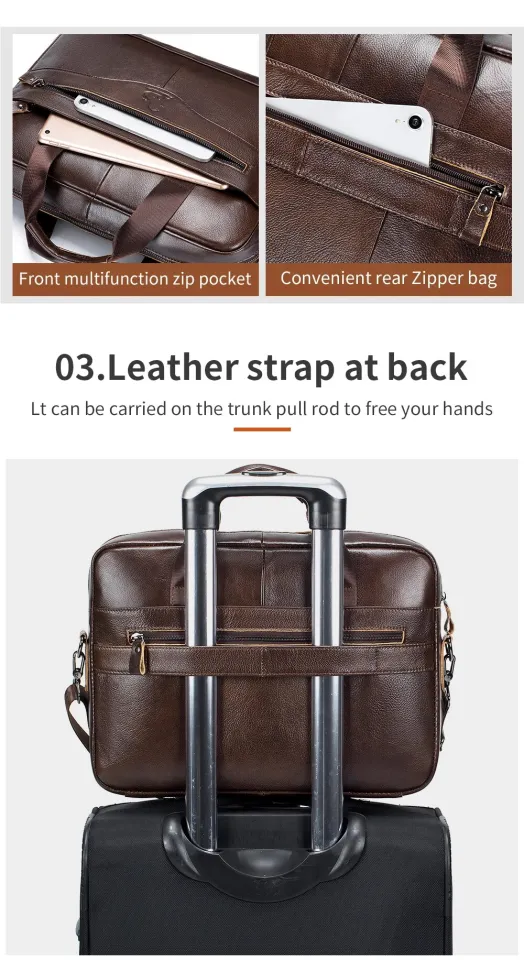 Briefcase Laoshizi LAOSHIZI Men's Business Leather Briefcase
