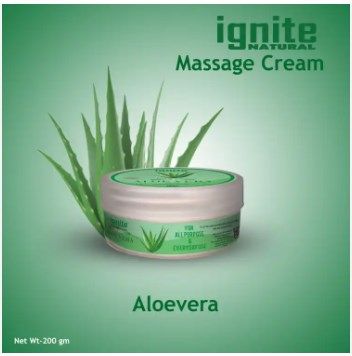 BSTI Approved Indian product Ignite massage cream Aloevera used for male/ female- 200 ml