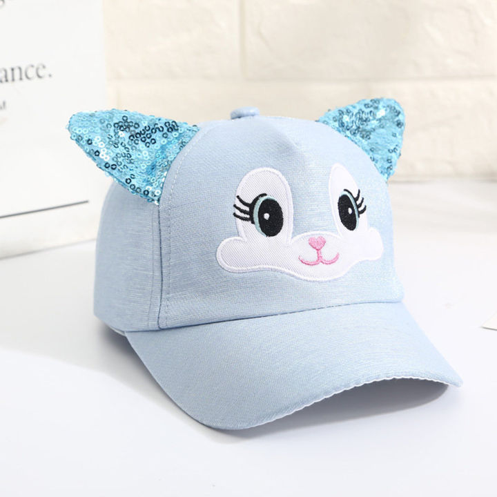 Summer%20Children's%20Caps%20New%20Cute%20Cartoon%20Cat%20Ear%20Girls%20Hats%20Adjustable%20Baseball%20Cap%20For%20Kids%20Children%20Girl%20Sun%20Hat%202-8%20Years%20-%20Image%205