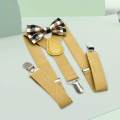 Kids Suspenders with Bow Tie Solid Color Suspenders Y Shaped Tuxedo Suspenders Party.