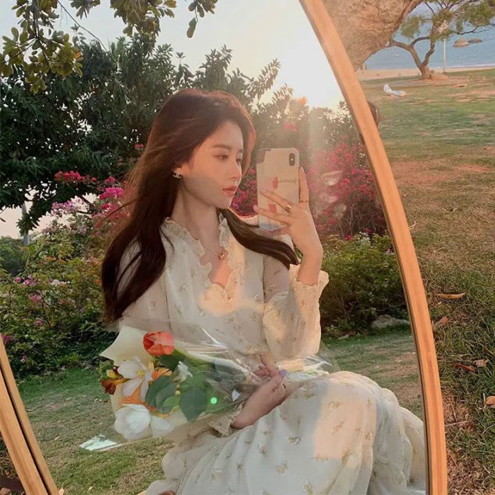 V%20neck%20elegant%20sweet%20dress%20women%20long%20sleeve%20chiffon%20floral%20party%20beach%20dress%20for%20girls%20Korean%20style%202021%20summer%20chic%20-%20Image%204