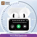 A11 Pro TWS Wireless Earbuds Touch Control LCD Screen Earphone with ENC Noise Cancelling Super Bass Premium Sound Long Battery Bluetooth Earbdus.
