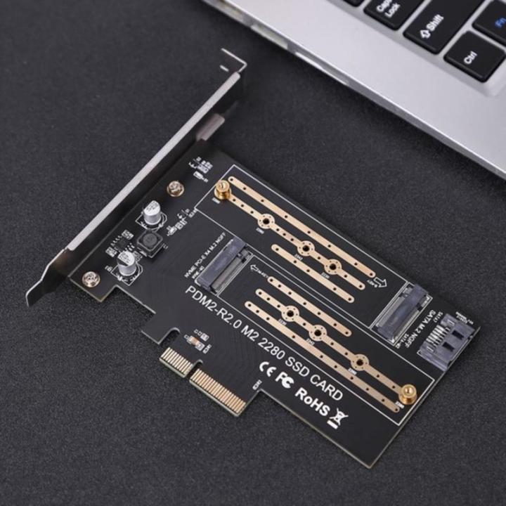 (NEW)Pcie%20To%20M2/M.2%20Adapter%20M.2%20Ngff%20To%20Desktop%20Pcie%20X4%20X8%20X16%20Nvme%20Sata%20Dual%20Ssd%20Pci%20-%20Image%203