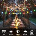 Solar String Lights,Outdoor Multicolor Crystal Globe Bulbs Waterproof Fairy Lights with 8 Lighting Modes,Decoration for Yard--Warm--22m 200LEDS. 