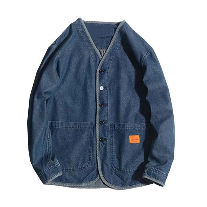 Japan%20Style%20Amekaji%20V-Neck%20Single%20Breasted%20Men%20Denim%20Jacket%202023%20Spring%20Mens%20Vintage%20Jean%20Jackets%20-%20Image%207